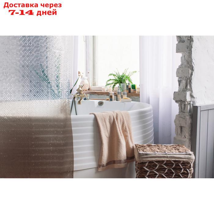 Штора для ванной комнаты Доляна "Диско 3D", 180×180 см, EVA, цвет коричневый - фото 7 - id-p209295989