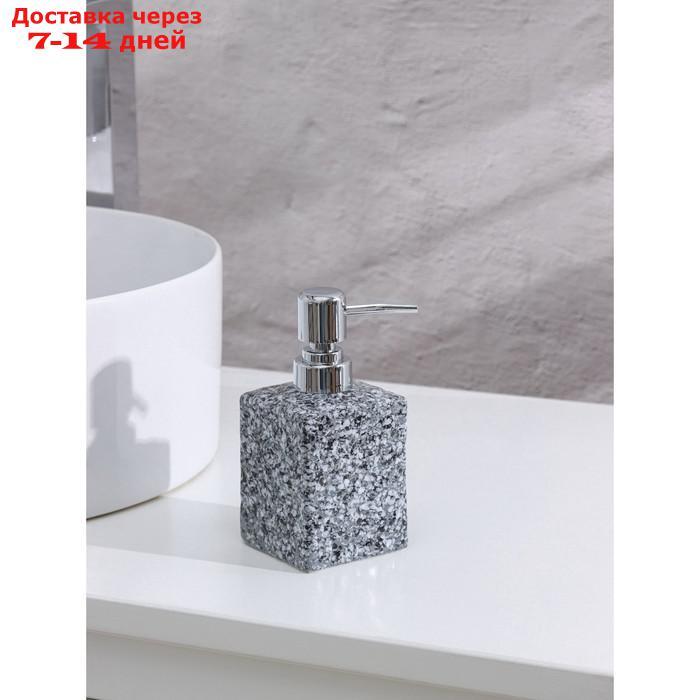 Дозатор для жидкого мыла Доляна "Гранит", 400 мл, цвет серый - фото 1 - id-p209301922