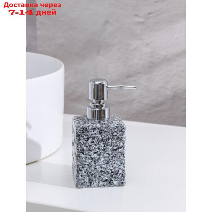 Дозатор для жидкого мыла Доляна "Гранит", 400 мл, цвет серый - фото 3 - id-p209301922