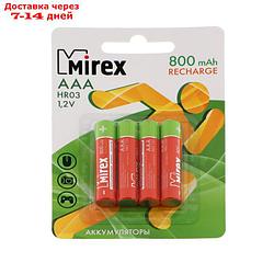 Аккумулятор Mirex, Ni-Mh, AAA, HR03-4BL, 1.2В, 800 мАч, блистер, 4 шт.