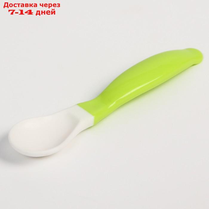 Набор для кормления: миска на присоске с крышкой, ложка, цвет белый/зеленый - фото 6 - id-p209297972