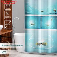 Штора для ванной комнаты Доляна "Аквариум", 180×180 см, EVA