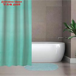 Набор для ванной SAVANNA "Селест": штора 180×180 см, ковёр 38×69 см, цвет морской волны