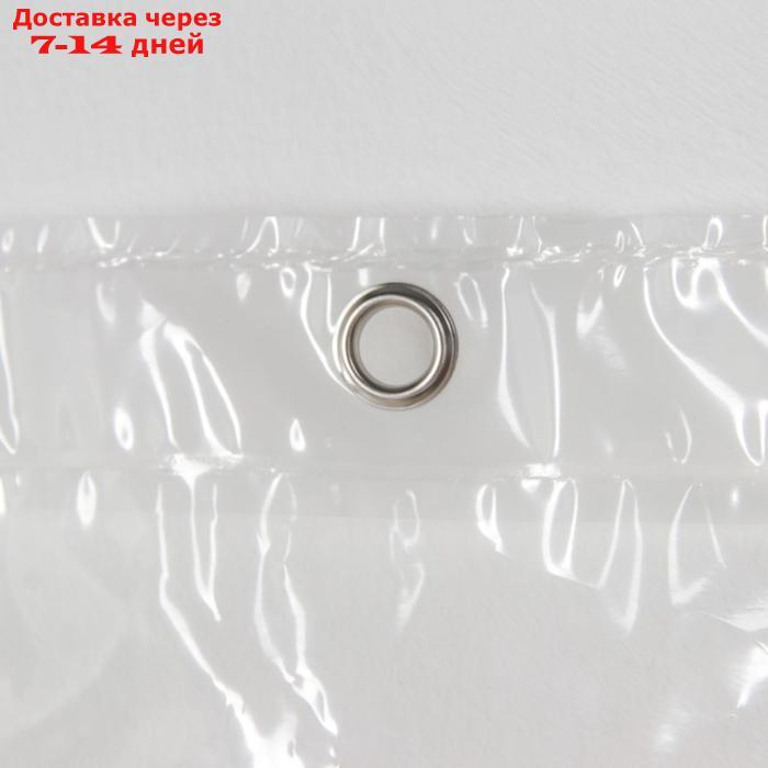 Штора для ванной комнаты SAVANNA "Лёд", с люверсами, 180×180 см, PEVA, прозрачная - фото 2 - id-p209296025