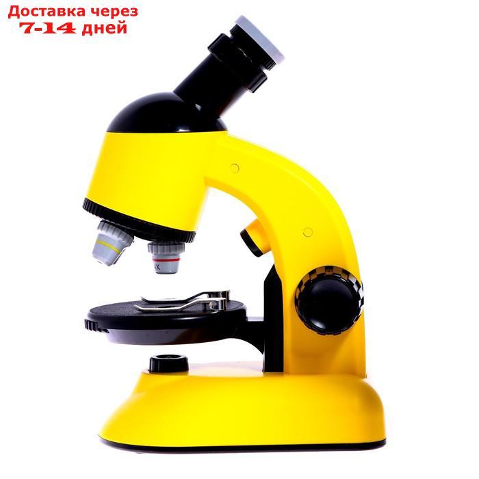 Микроскоп детский "Юный ученый" кратность х100, х400, х1200, подсветка, цвет жёлтый - фото 4 - id-p209295048