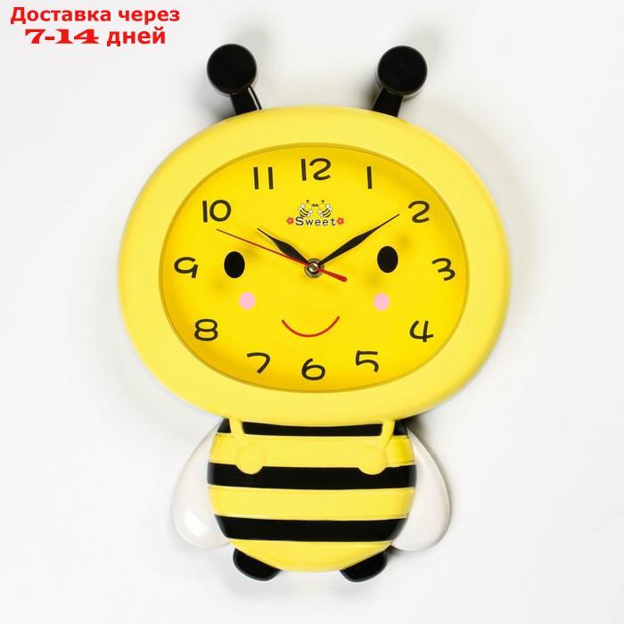 Часы настенные, серия: Детские, "Пчёлка", плавный ход,37 x 27.5 см, АА - фото 1 - id-p209302978