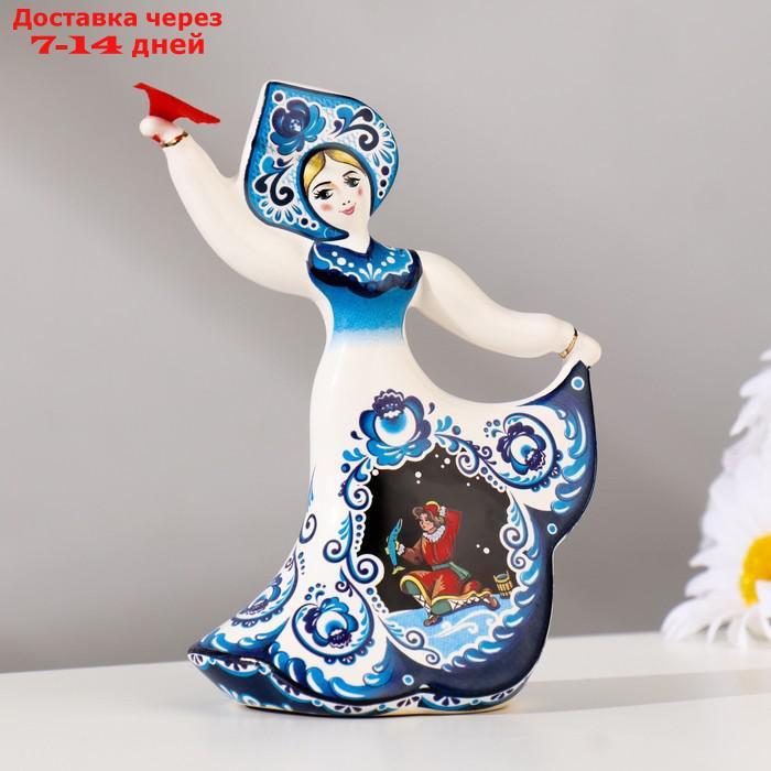 Сувенир колокольчик кукла "Гжель", 11,5 см, керамика - фото 1 - id-p209296045