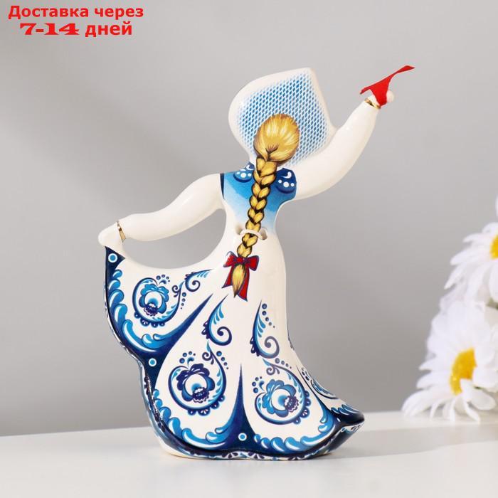 Сувенир колокольчик кукла "Гжель", 11,5 см, керамика - фото 4 - id-p209296045