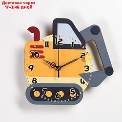 Часы настенные, серия: Детские "Машина" 23.5 х 23 см