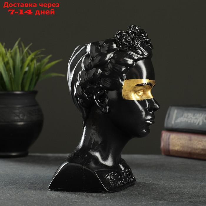 Фигурное кашпо "Бюст Фрида" черный с золотом 17см - фото 5 - id-p209295079