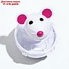 Игрушка-неваляшка "Мышка" с отсеком для лакомств (лакомства до 1 см), 4,7 х 6,5 см, белая, фото 3