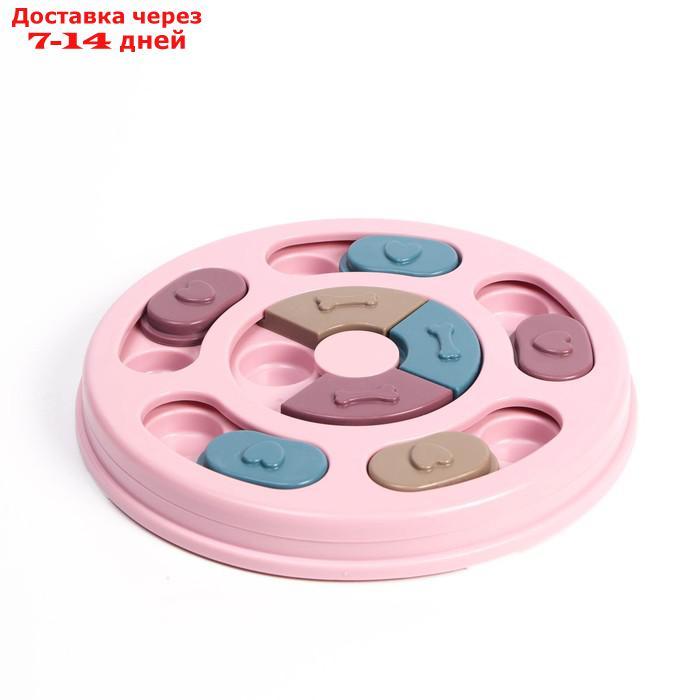 Игрушка интеллектуальная для лакомств, 14 х 3 см, розовая - фото 2 - id-p209303960