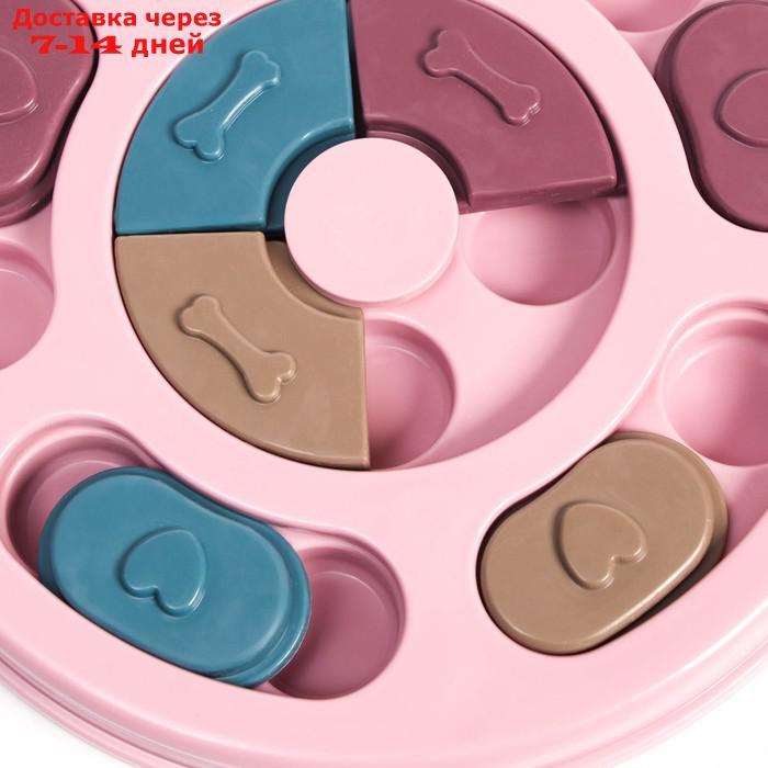 Игрушка интеллектуальная для лакомств, 14 х 3 см, розовая - фото 3 - id-p209303960