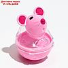 Игрушка-неваляшка "Мышка" с отсеком для лакомств (лакомства до 1 см), 4,7 х 6,5 см, розовая   736446, фото 2