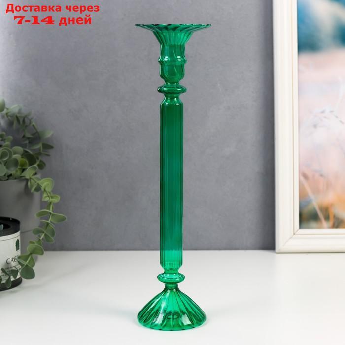 Подсвечник стекло на 1 свечу "Аверон" прозрачный зелёный 30х7,5х7,5 см - фото 1 - id-p209298057