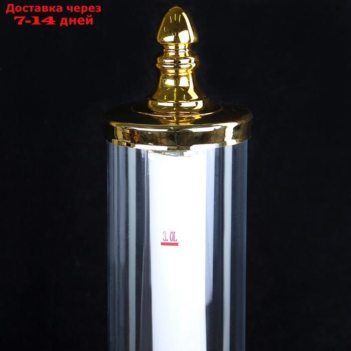 Башня пивная "Петронас", 3 л, колба с подсветкой, 2 батарейки, цвет золотой - фото 6 - id-p209297082