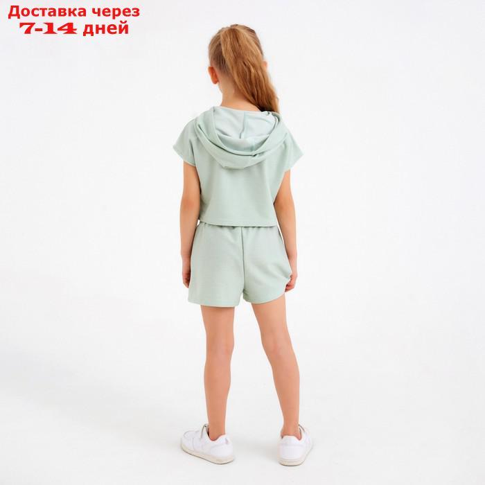 Комлект для девочки (топ, шорты) MINAKU: Casual Collection цвет оливковый, рост 110 - фото 4 - id-p209306039