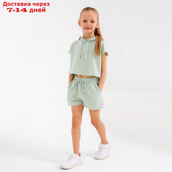 Комлект для девочки (топ, шорты) MINAKU: Casual Collection цвет оливковый, рост 110 - фото 7 - id-p209306039