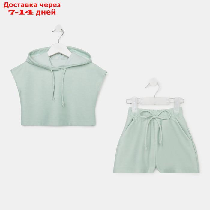 Комлект для девочки (топ, шорты) MINAKU: Casual Collection цвет оливковый, рост 110 - фото 9 - id-p209306039