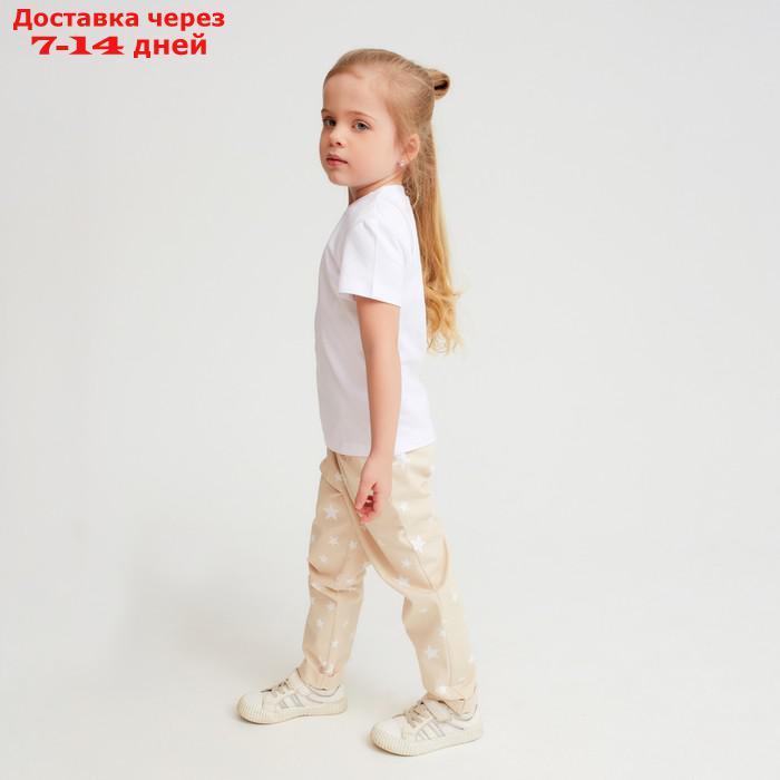 Брюки для девочки MINAKU: Cotton Collection цвет бежевый, рост 110 - фото 3 - id-p209306057