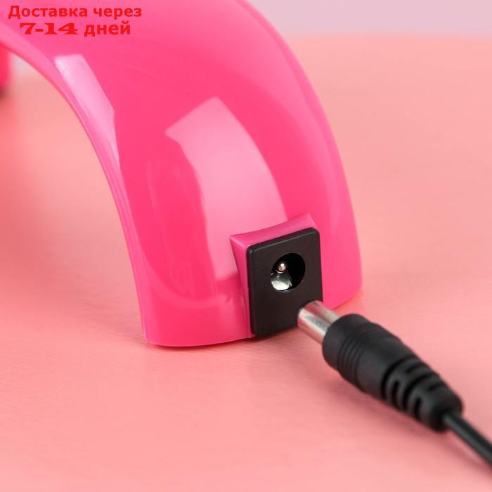 LED-лампа для сушки ногтей, 9 Вт, USB, цвет розовый - фото 2 - id-p209299123