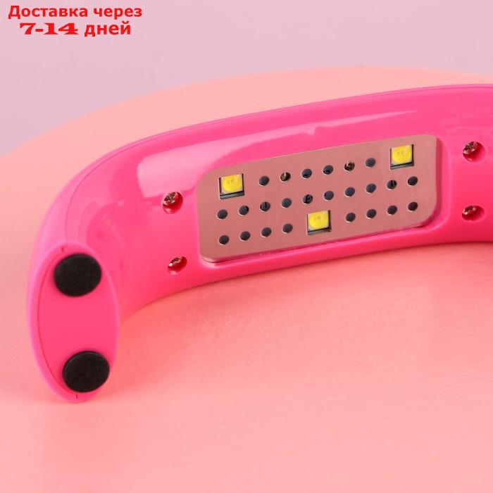 LED-лампа для сушки ногтей, 9 Вт, USB, цвет розовый - фото 3 - id-p209299123
