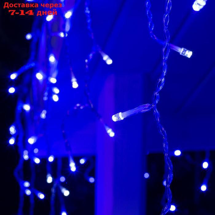 Гирлянда "Бахрома" 4 х 0.6 м , IP44, прозрачная нить, 180 LED, свечение синее, мерцание белым, 220 В - фото 3 - id-p209303089