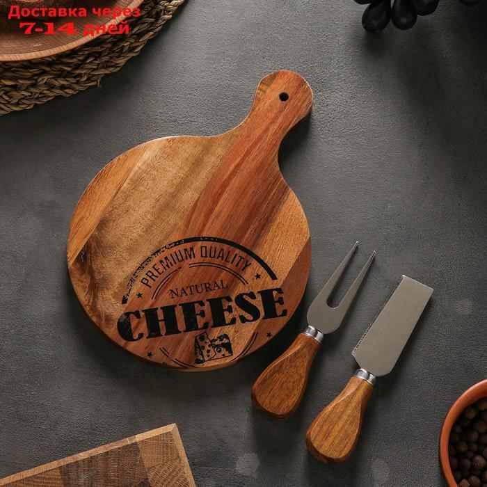 Набор для подачи сыра "Shape" 2 ножа, акация - фото 2 - id-p209302117