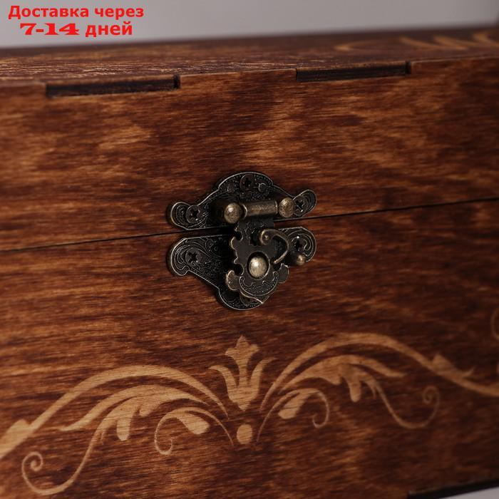 Ящик для вина Magistro "Тоскана", 33,5×10×10,2 см, цвет тёмный шоколад - фото 2 - id-p209299174