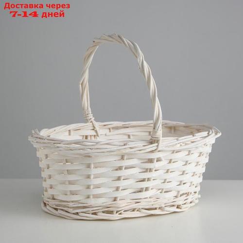 Корзина плетеная, ива, 30х21х12х25 см, белый