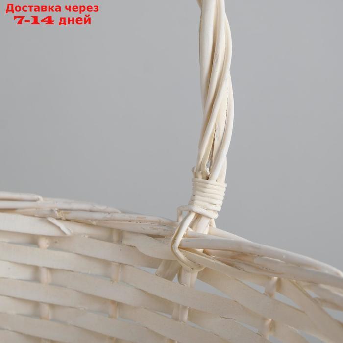 Корзина плетеная, ива, 30х21х12х25 см, белый