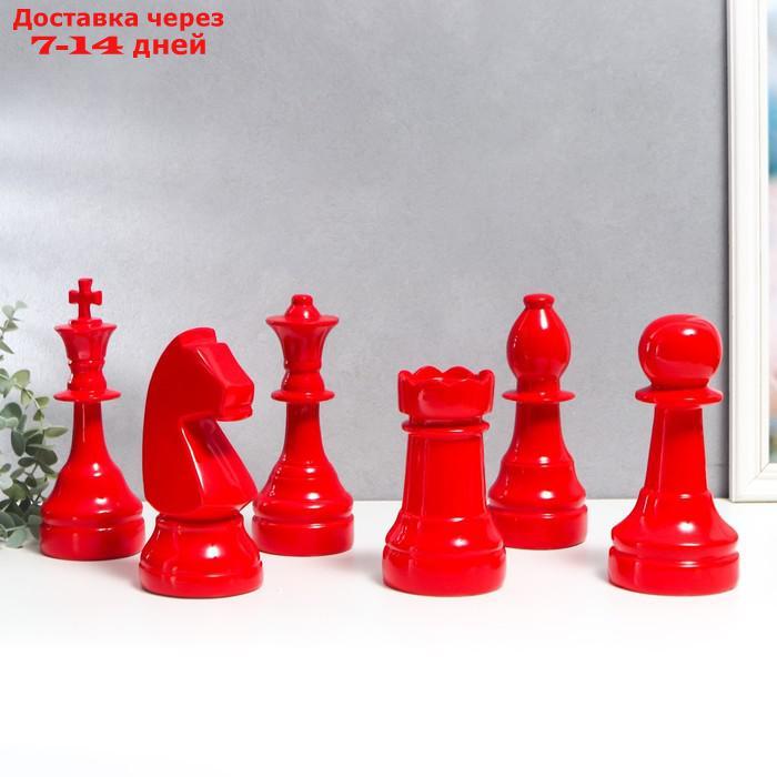 Сувенир полистоун "Шахматные фигуры" красный набор 6 шт 20,5х8,5х8,5 см - фото 1 - id-p209304114
