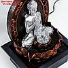 Фонтан настольный от сети, подсветка "Будда в арке у лотоса" серебро 35х25х20 см, фото 5