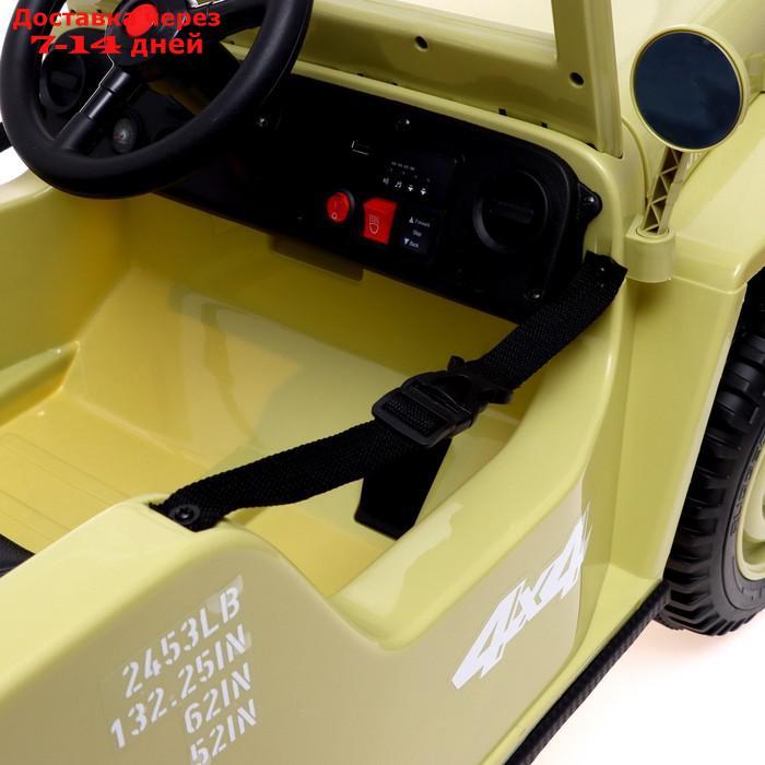 Электромобиль "Джип", кожаное сидение, EVA колеса, цвет зелёный - фото 7 - id-p209306171