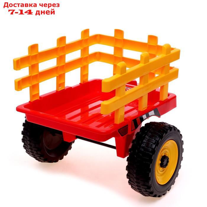 Электромобиль "Трактор", с прицепом, EVA колеса, кожаное сидение, цвет красный - фото 10 - id-p209306172