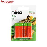 Аккумулятор Mirex, Ni-Mh, AA, HR6-4BL, 1.2В, 2500 мАч, блистер, 4 шт.