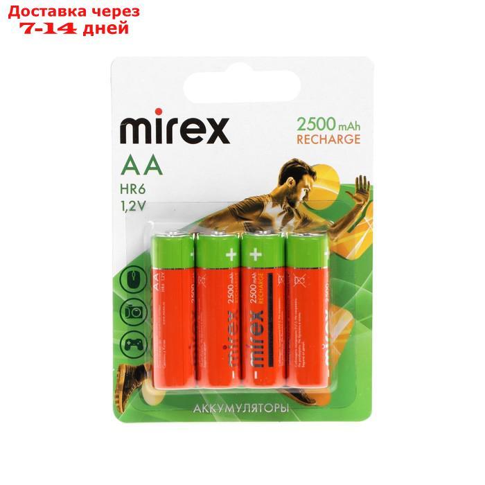 Аккумулятор Mirex, Ni-Mh, AA, HR6-4BL, 1.2В, 2500 мАч, блистер, 4 шт. - фото 1 - id-p209306177