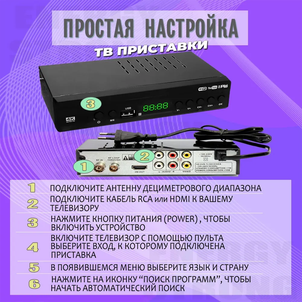ТВ-приставка YASINOVB DV3 T8000 - фото 5 - id-p209582566