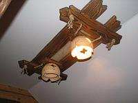 Люстра деревянная рустикальная "Старый Замок №12" на 2 лампы