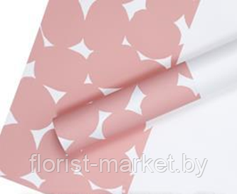 Матовая пленка "Монпансье" 65 мкм, белый/розовый, 58 см*10 м
