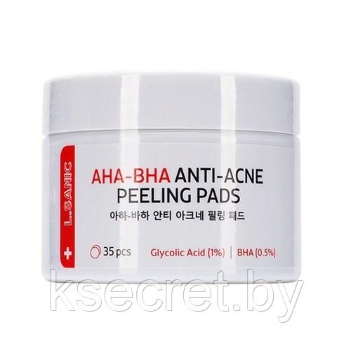 Диски отшелушивающие с AHA и BHA кислотами против несовершенств кожи [L Sanic] Aha-Bha Anti-Acne Peeling 35 шт - фото 1 - id-p209646037