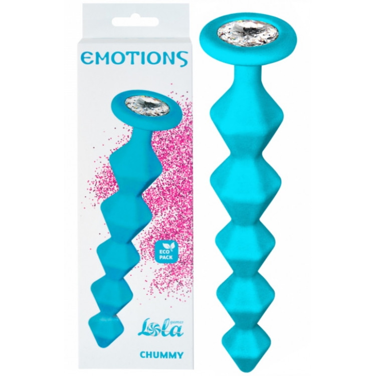 Анальная цепочка с кристаллом Emotions Chummy Turquoise