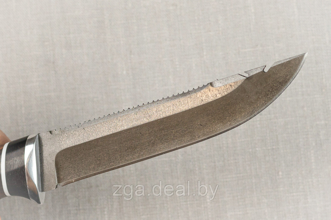 Нож Рыбак х12мф черный граб стабилизированная карельская береза (фиолетовая) с крючком. Подарок мужчине. - фото 4 - id-p199674217