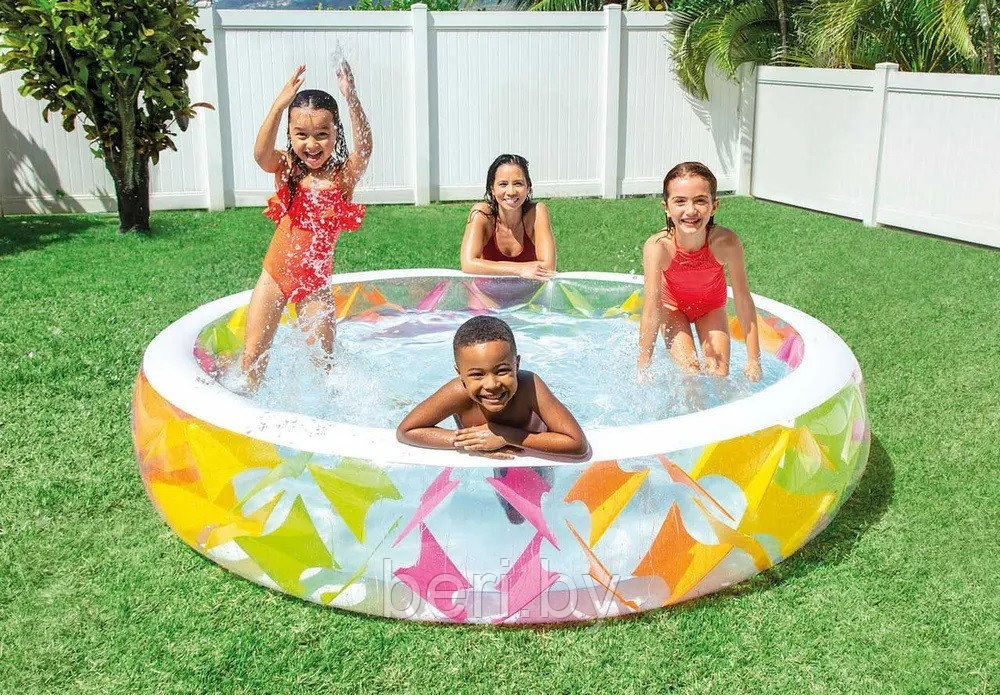 Детский надувной бассейн INTEX Swim Center Pinwheel, 229 x 56 см, сливной клапан, интекс 56494 - фото 3 - id-p180741704