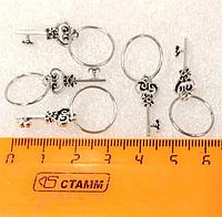 Колечки для волос 1.5 см Ключик Набор 5 шт Серьги украшение кольцо для косичек