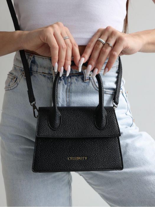 Клатч женский вечерний черный мини сумка через плечо сумочка маленькая для телефона - фото 1 - id-p209659807