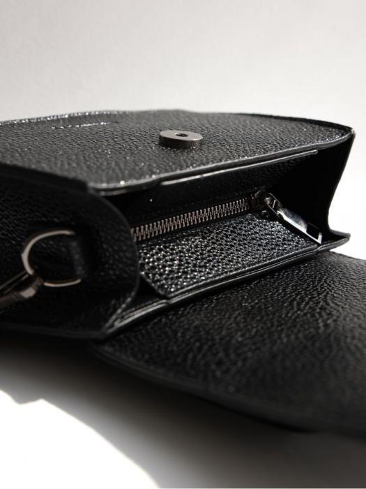 Клатч женский вечерний черный мини сумка через плечо сумочка маленькая для телефона - фото 7 - id-p209659807