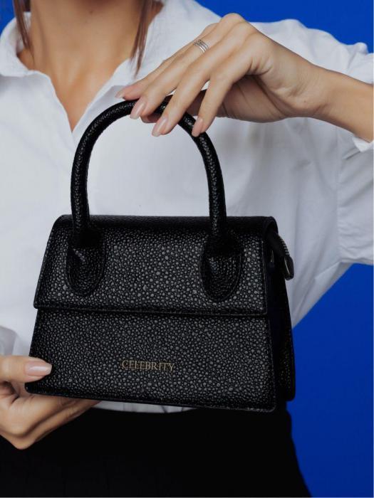 Клатч женский вечерний черный мини сумка через плечо сумочка маленькая для телефона - фото 10 - id-p209659807