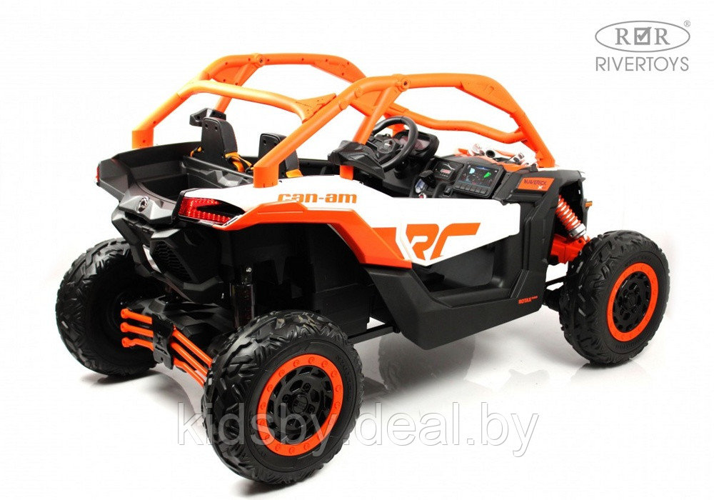 Детский электромобиль RiverToys BRP Can-Am Maverick Y111YY (оранжевый) Лицензия Двухместный Полноприводный - фото 6 - id-p207721128