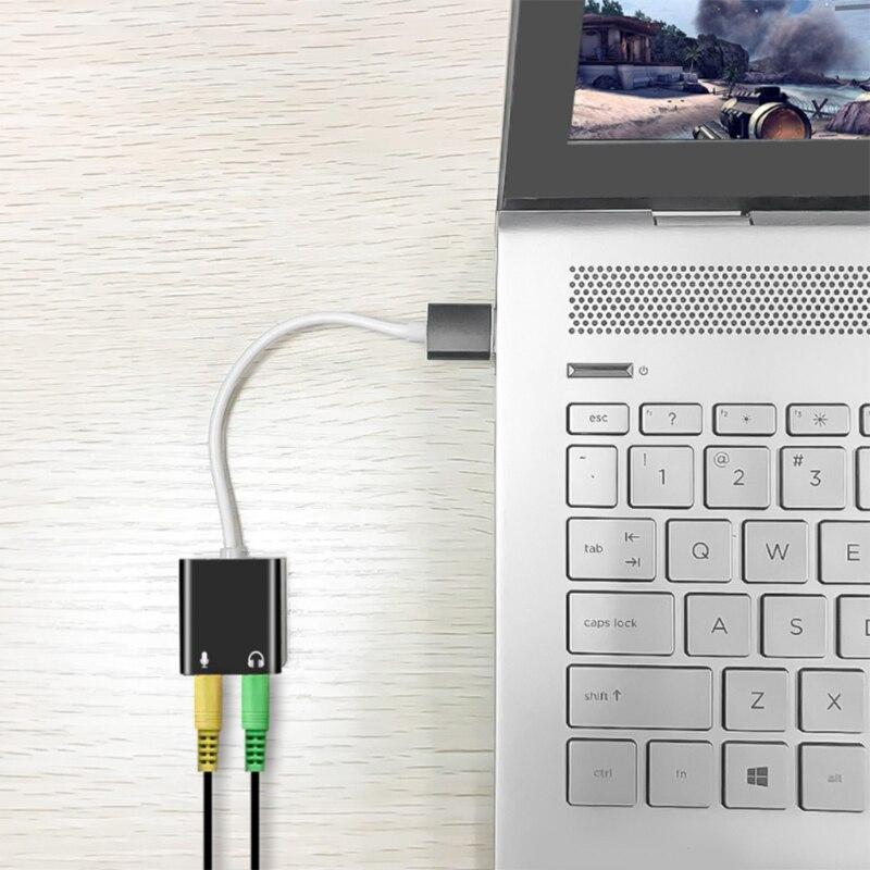 Звуковой адаптер - внешняя звуковая карта USB3.1 Type-C Hi-Fi 3D 2.1/7.1-канальная, кабель, черный - фото 4 - id-p209670178
